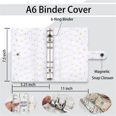Pvc A6 Binder Cover Budget System Planner A6 Binder Refillable