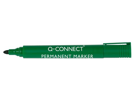 Permanent Marker Bullet Tip Green Q Connect