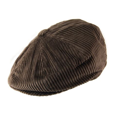Sixpence Flat Cap Jaxon Hats Corduroy Newsboy Cap Brun