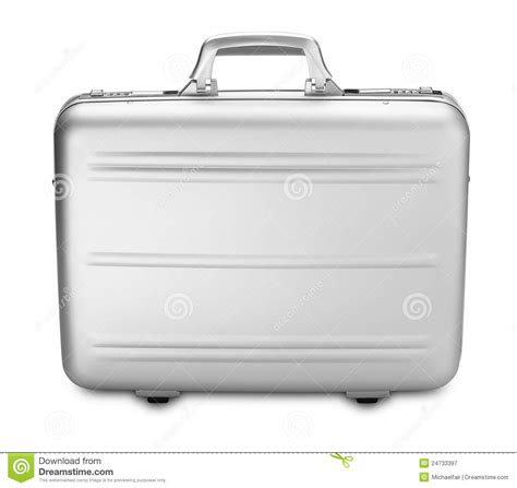 Modern Silver Briefcase Clipping Path Royalty Free Stock