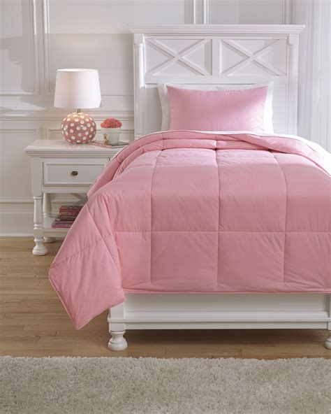 Go on and get ready to revive, rejuvenate and restore your room with a new comforter. Plainfield Pink Twin Comforter Set from Ashley (Q759061T ...