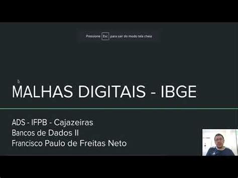 Banco II Malhas Digitais IBGE YouTube