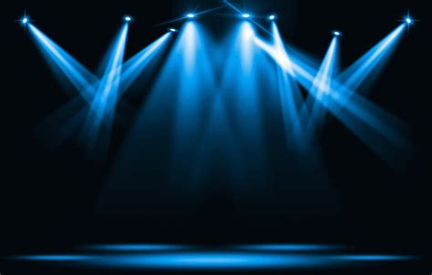 Stage Lights Blue Spotlight Strike Through The Darkness Mitronix