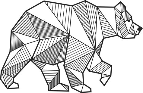 Download Bear Polar Bear Geometry Triangle Line Art Png Geometric