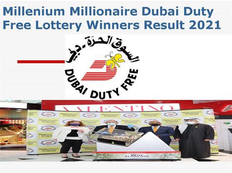 Millenium Millionaire Dubai Duty Free Lottery 06012021 Results Ddf