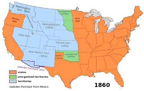 Us Territory 1860 American History History Public Domain Clip Art
