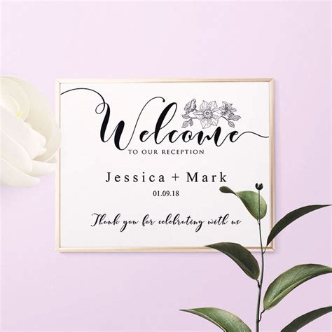 Welcome To Our Reception Sign Printable Wedding Sign Etsy