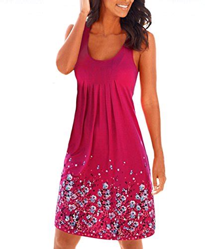 Womens Summer Floral Printed Maxi Dress Sleeveless Sexy Mini Beach