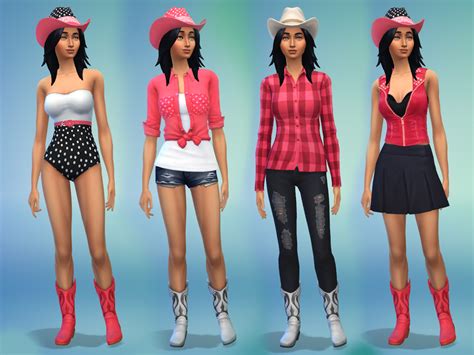 Mod The Sims Pinky Cowgirl Collection