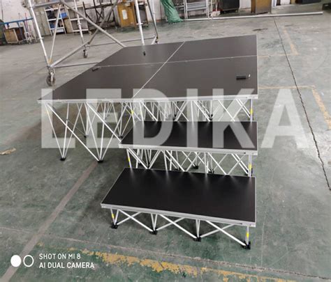 Folding Aluminum Stage Platform Collapsible Convenient 200mm 800mm Height