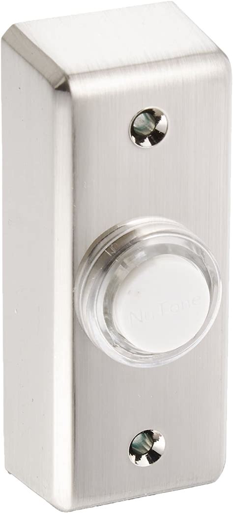 Nutone Pb69lsn Wired Lighted Door Chime Push Button Satin Nickel Push