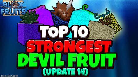 Top 10 Strongest Devil Fruits Update 14 Blox Fruits Roblox Youtube