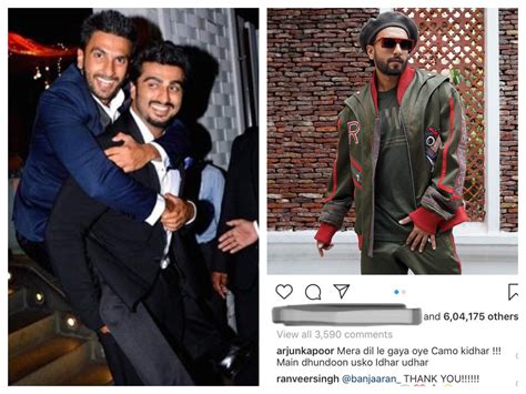 Arjun Kapoors Reaction To Ranveer Singhs Latest Picture On Instagram