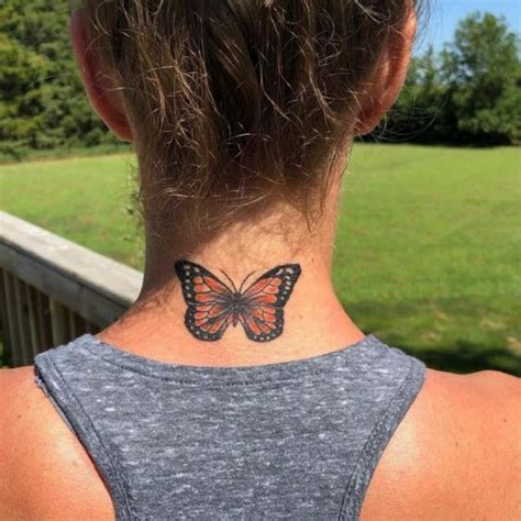 Black Orange Butterfly Tattoo Ideas For Neck Butterfly Tattoo Ideas