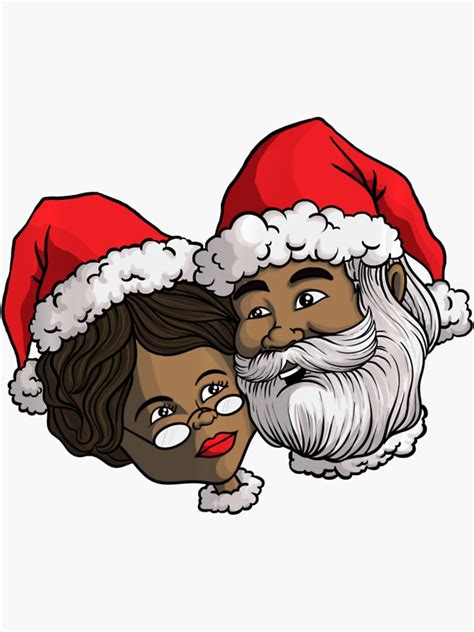African American Santa Black Mrs Claus African American T Sticker