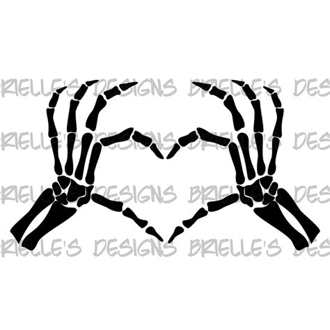 Skeleton Heart Hand Svg File Halloween Love Spooky Bones Etsy