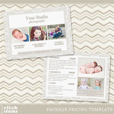Photography Package Pricing List Template Portrait Photography