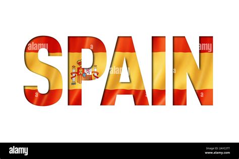 Spanish Flag Text Font Stock Photo Alamy