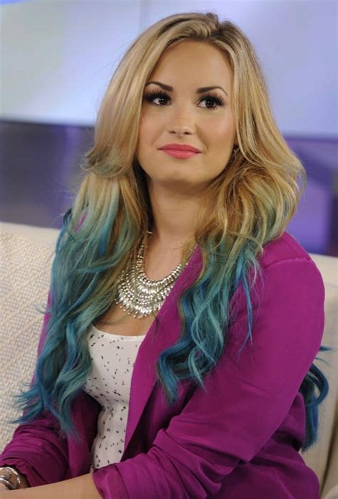 Picture Of Demi Lovato Hair Color Pastel Bright Hair Hair Colors Demi Lovato Blue Hair Dip