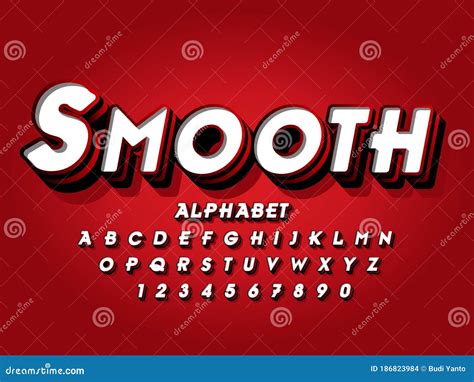 Lettering Font 3d View With Highlight And Shadow Effect Stock Vector
