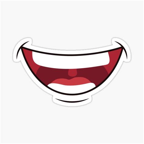 Wide Smile Mouth Cartoon Teeth Sticker For Sale By Javes93 Redbubble