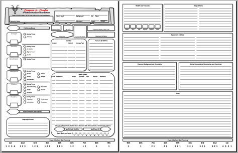 Best Printable 5e Character Sheet Regina Blog Dungeons Dragons 5th