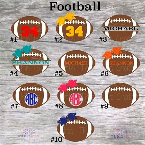 Football Decal - Personalized Decal - Football Sticker - Monogram Football | Football decal ...