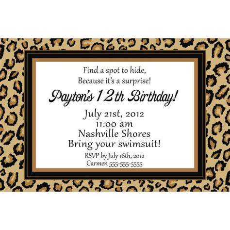 Leopard Print Invitations Free