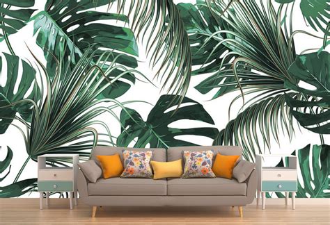 Tropical Print Floral Removable Decal Wall Mural For Etsy