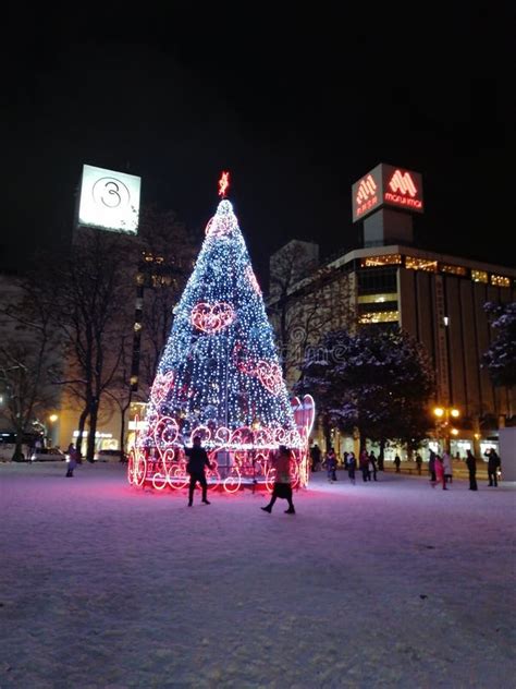 Christmas In Sapporo Hokkaido Editorial Image Image Of Darkness