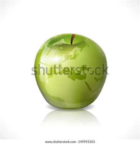 Green Apple Earth Pattern Vector Illustration Stock Vector Royalty