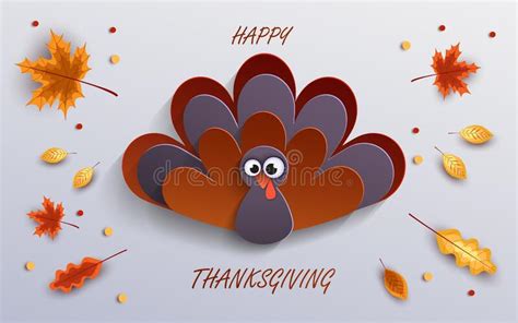 Beautiful Colorful Cartoon Of Turkey Bird For Happy Thanksgiving