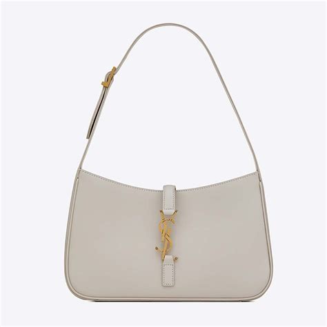 Saint Laurent Ysl Women Le 5 A 7 Hobo Bag In Smooth Leather White
