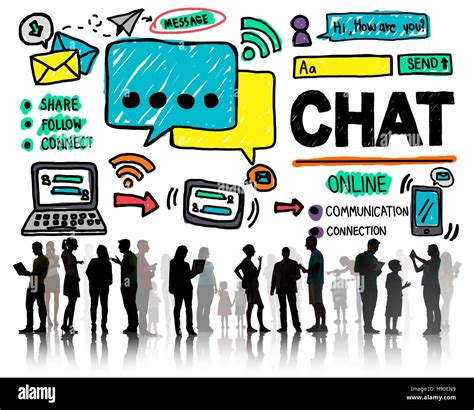Chat Chatting Communication Social Media Internet Concept Stock Photo