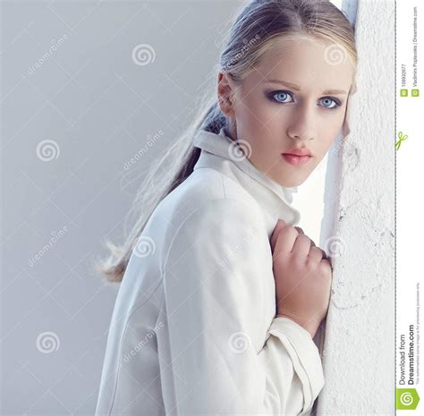 Portrait Of A Woman With Blue Eyes Stock Image Image Of Desire