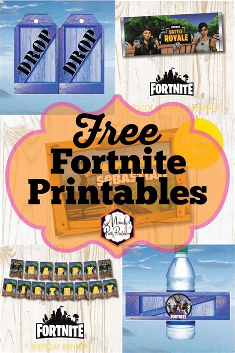 fortnite party printables birthday party  teens