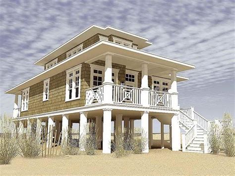 Luxury Beach House Plans On Pilings In 2020 Small Beach Houses