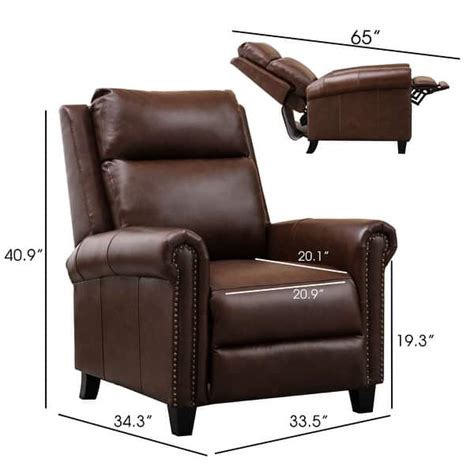 Genuine Leather Nailhead Trim Pushback Recliner Chair Set Of Two On