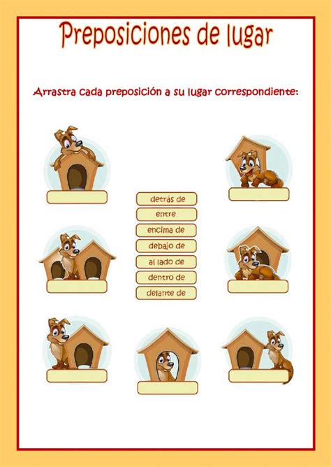 Preposiciones De Lugar Ficha Interactiva Spanish Kids Teaching