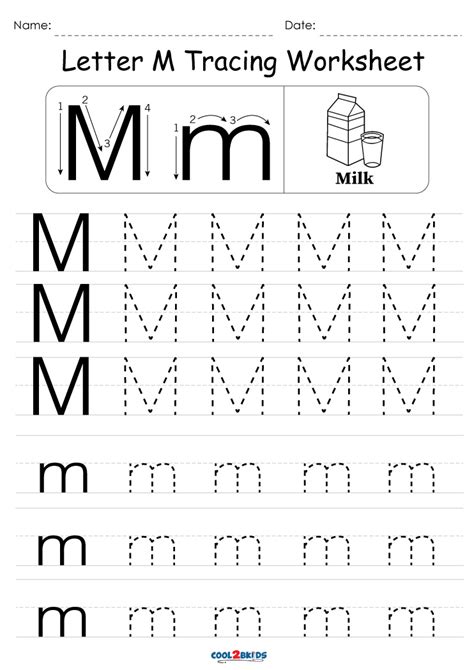 Tracing The Letter M Worksheet