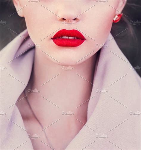 Girl With Red Lips By Aleshyn Andrei On Creativemarket Girls Lipstick Red Lipsticks Liquid