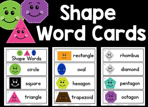 Shape Picture Word Cards Prekinders