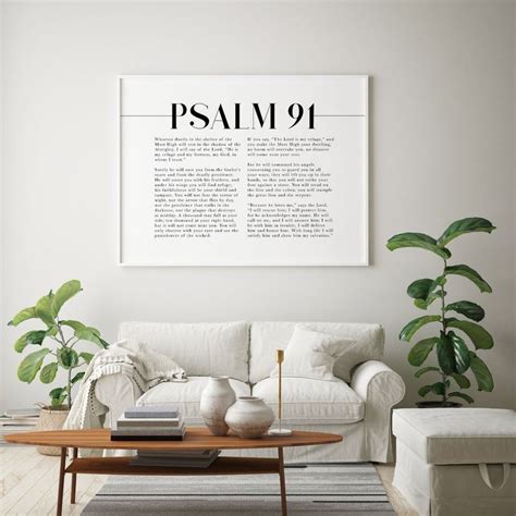 Psalm 91 Scripture Wall Art He Who Dwells In The Shelter Horizontal