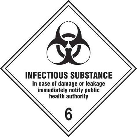 Infectious Substance Labels Laminated Polypropylene Rsis