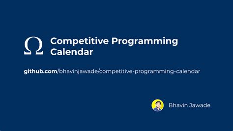 Github Bhavinjawadecompetitive Programming Calendar A Calendar For