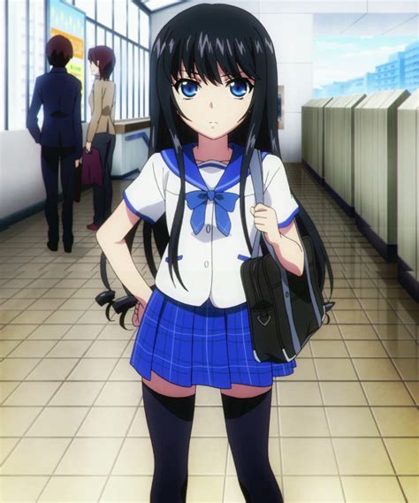 Safebooru 1girl Black Hair Blue Eyes Highres Long Hair Minamiya Natsuki Saikai Academy Uniform