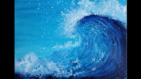 Art Collectibles Painting Blue Waves Acrylics Painting Abstract Art