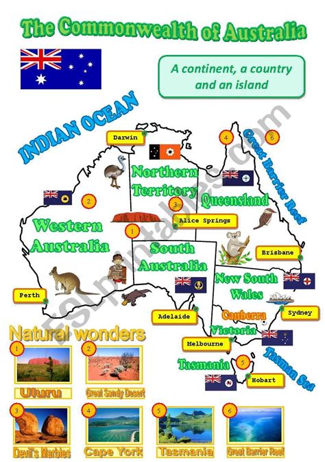 Map Of Australia Worksheet Education Com Gambaran