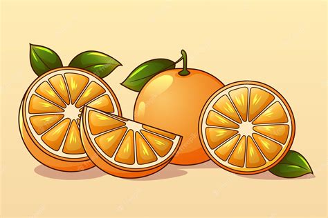 Illustration De Fruits Orange Vecteur Premium
