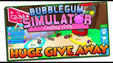 Huge Give Aways 50 Viewers Bubble Gum Simulator Youtube